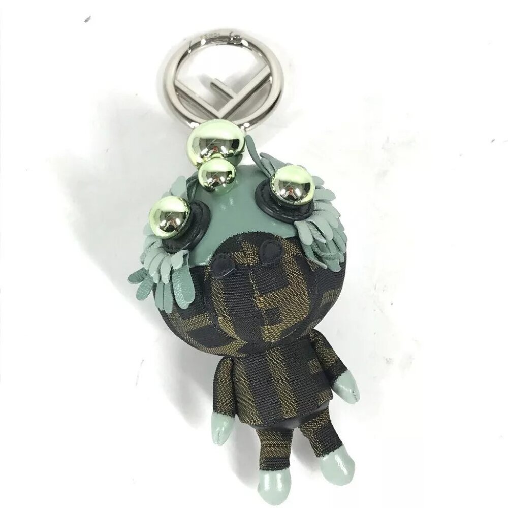 FENDI Studs ZUCCA Logo Monster Space Monkey Key Holder Monkey Bag Charm